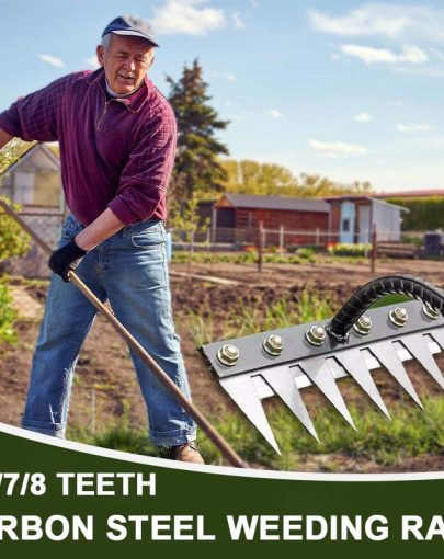 5/6/7/8 Teeth Carbon Steel Garden Weeding Rake 50% OFF