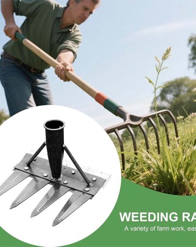 Heavy-Duty Steel Garden Weeding Rake
