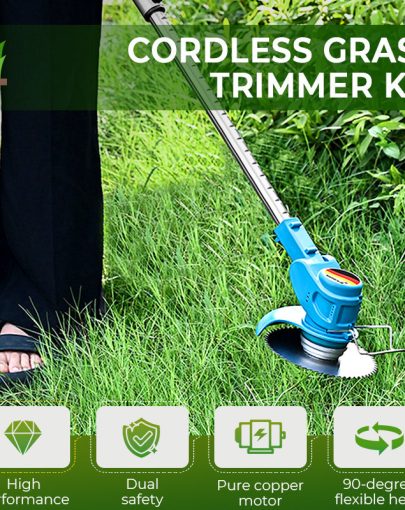 Multifunction Cordless Grass Trimmer Kit